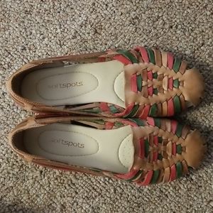 Softspots Trinidad Leather Suede Woven Sandals 7.5